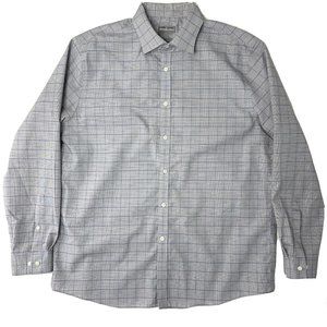 Men's Michael Kors Airsoft Cotton Non Iron Dress Shirt Size 17 34/35 Gray Check